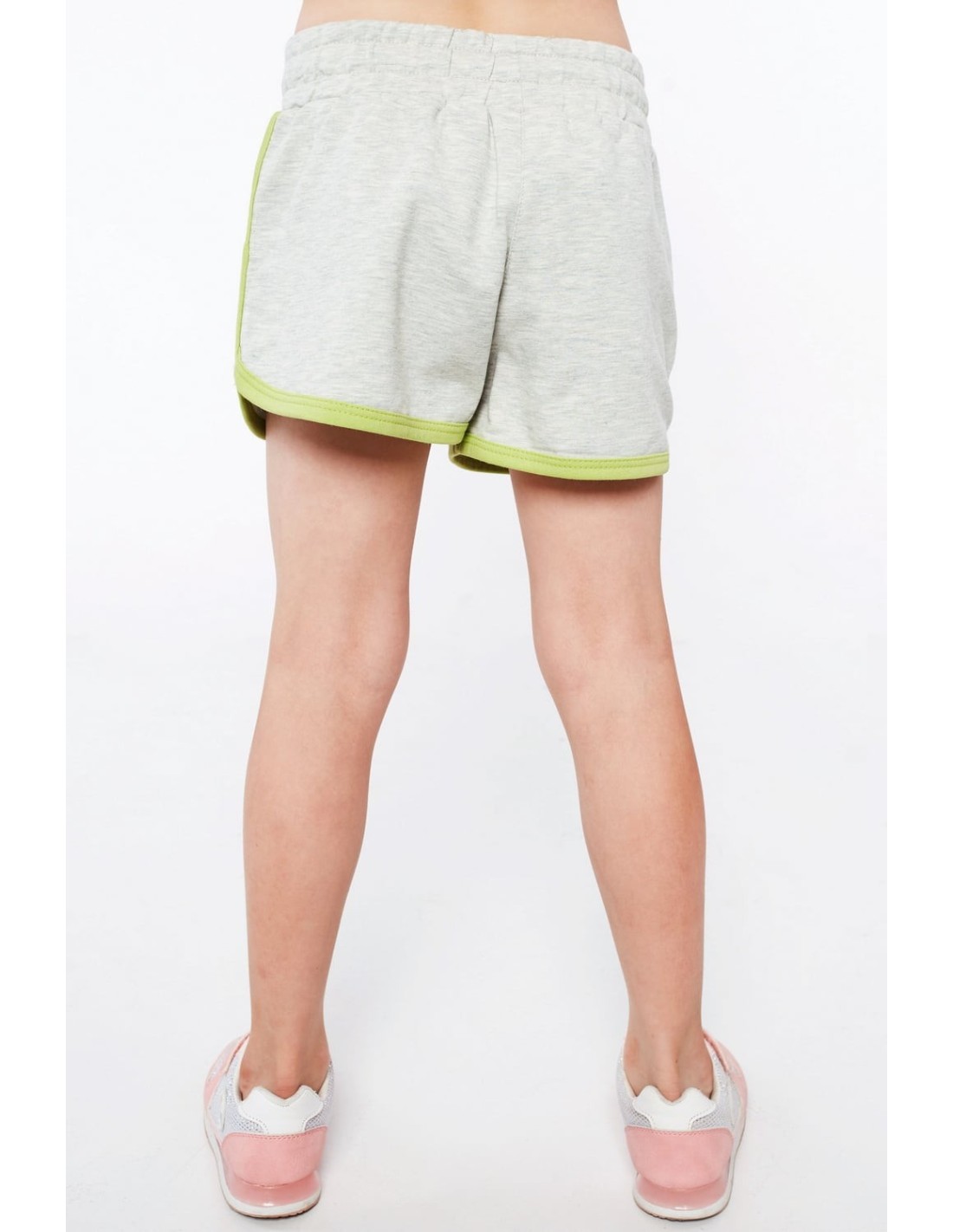 Girls\' shorts with an application, green NDZ0756 - Online store - Boutique